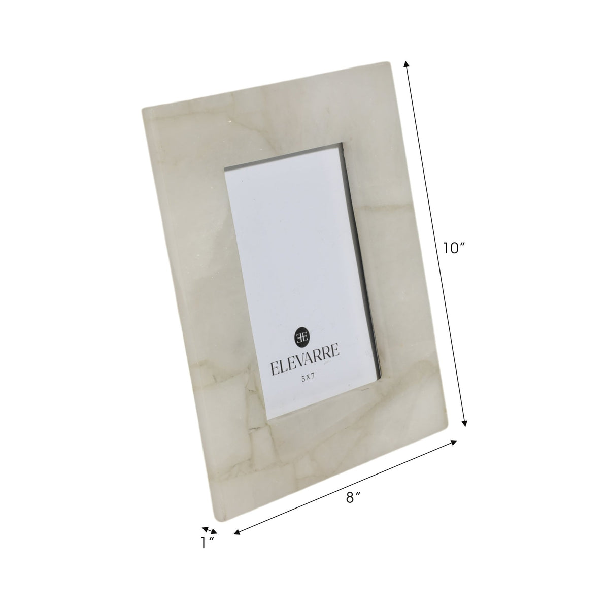 5X7 EDINA WHITE QUARTZ PHOTO FRAME Photo Frames| Sagebrook Home