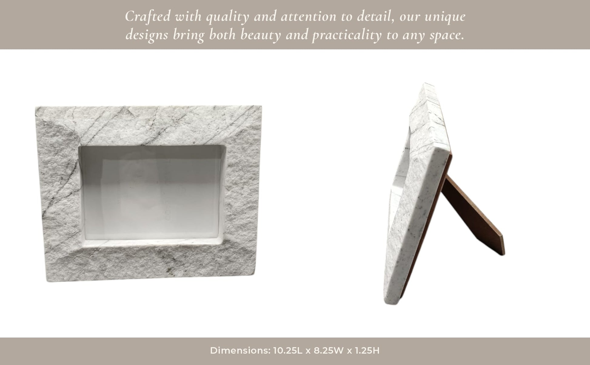 5x7 Gilgal Marble Photo Frame With Gift Box Table Decors| Sagebrook Home