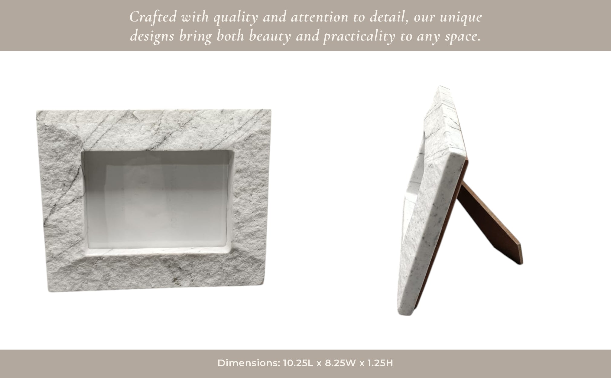 5x7 Gilgal Marble Photo Frame With Gift Box Table Decors| Sagebrook Home