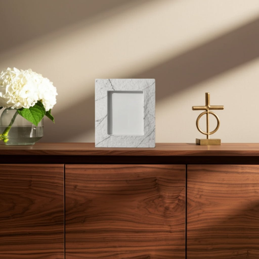 5x7 Gilgal Marble Photo Frame With Gift Box Table Decors| Sagebrook Home