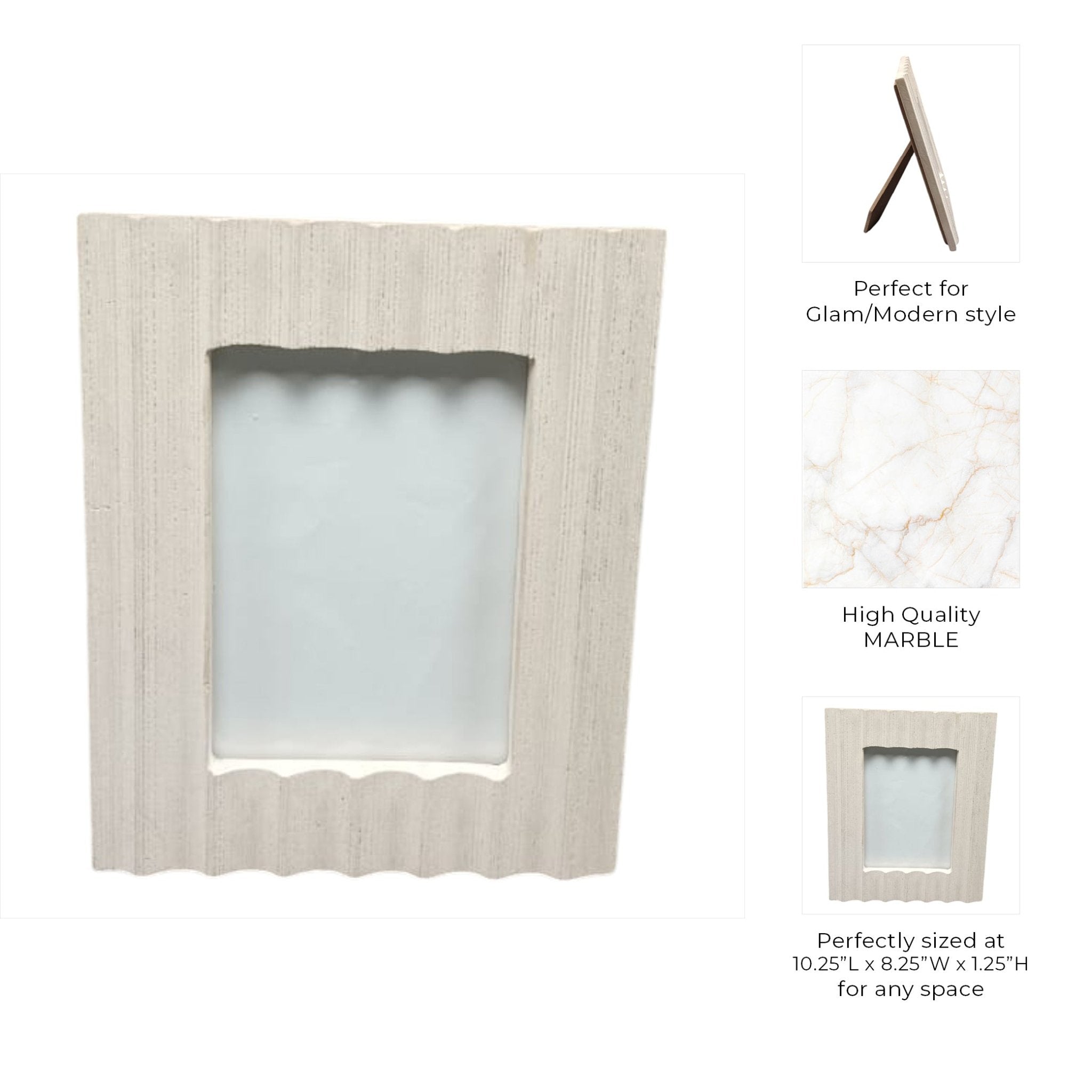 5x7 Goshen Marble Photo Frame With Gift Box Table Decors| Sagebrook Home