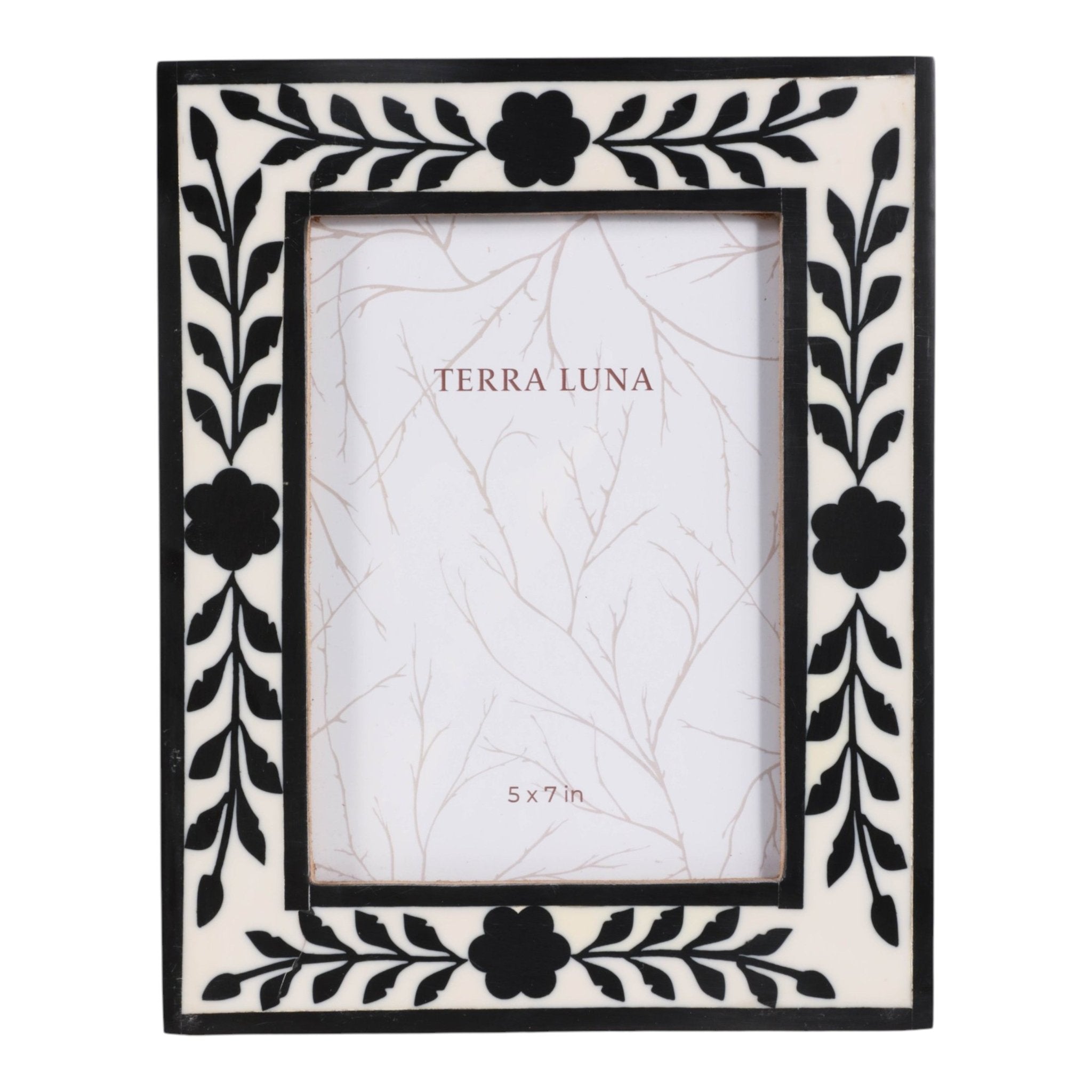 5x7 Petals Photo Frame, Black/white Photo Frames| Sagebrook Home