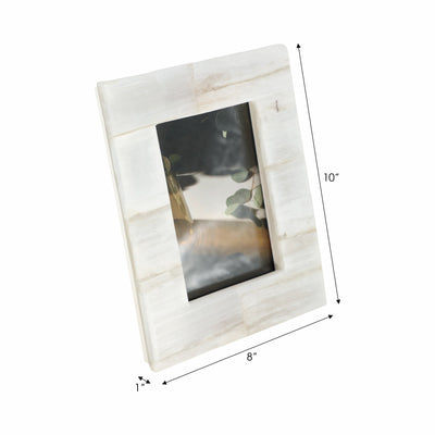 5x7 Selenite Photo Frame, White - Al Rugaib Furniture
