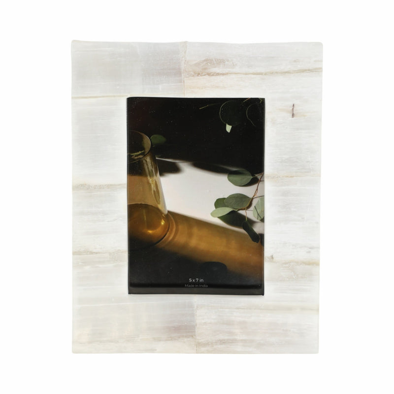 5x7 Selenite Photo Frame, White - Al Rugaib Furniture