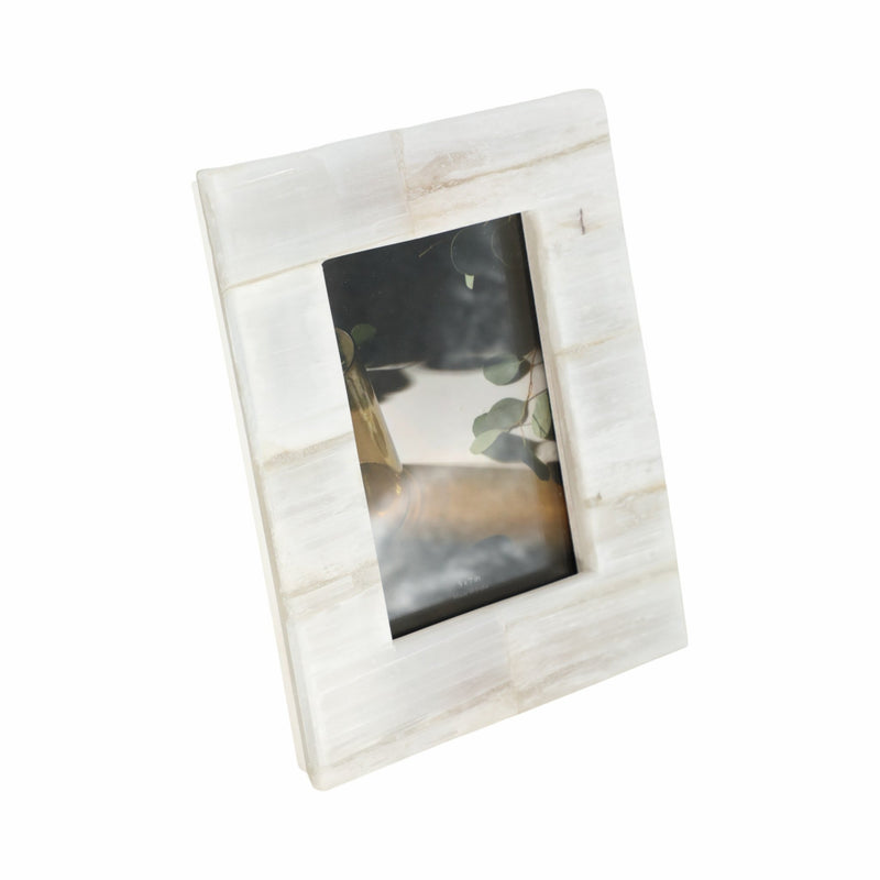 5x7 Selenite Photo Frame, White - Al Rugaib Furniture