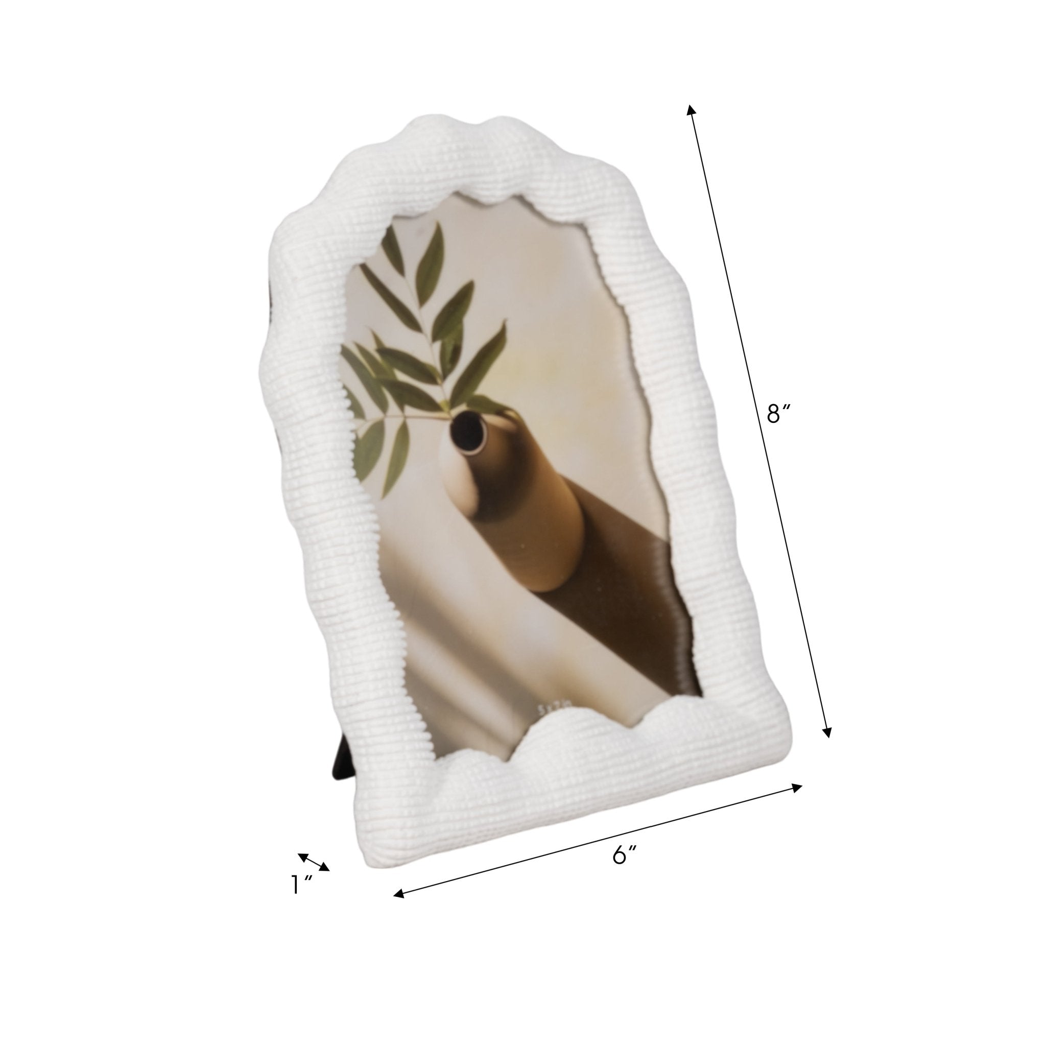 5X7 WAVY ARCH PHOTO FRAME, WHITE Table Decors| Sagebrook Home