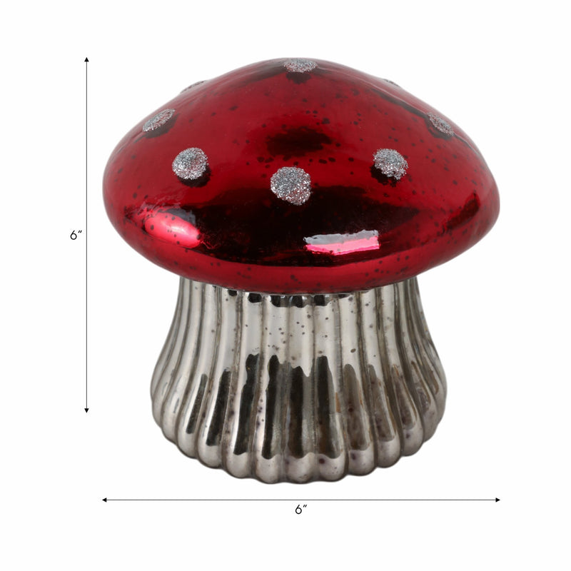 6" 12 Oz Cinnamon Mushroom Candle, Red - Al Rugaib Furniture