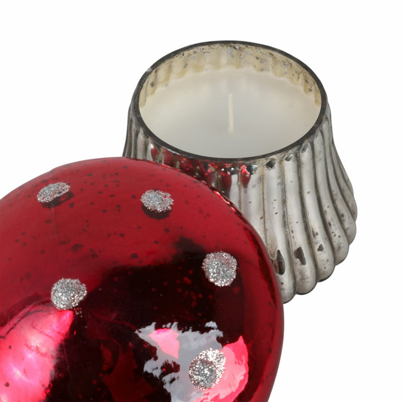 6" 12 Oz Cinnamon Mushroom Candle, Red - Al Rugaib Furniture