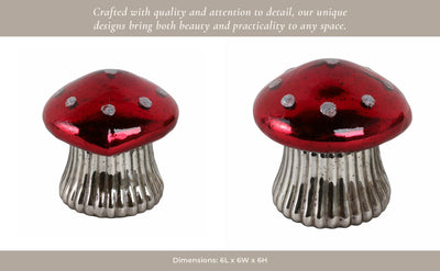 6" 12 Oz Cinnamon Mushroom Candle, Red - Al Rugaib Furniture