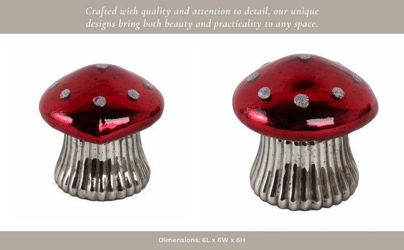 6" 12 Oz Cinnamon Mushroom Candle, Red - Al Rugaib Furniture