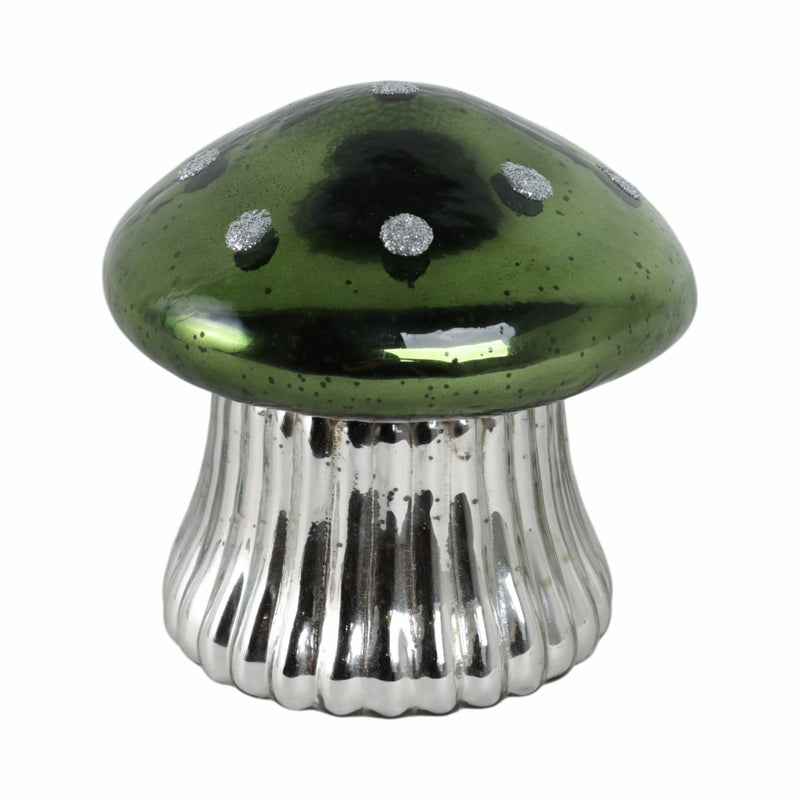 6" 12 Oz Cypress & Musk Mushroom Candle, Green - Al Rugaib Furniture