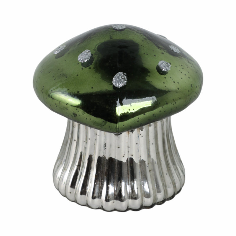 6" 12 Oz Cypress & Musk Mushroom Candle, Green - Al Rugaib Furniture