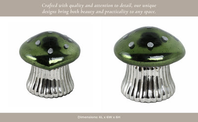 6" 12 Oz Cypress & Musk Mushroom Candle, Green - Al Rugaib Furniture