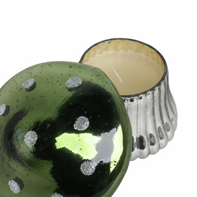 6" 12 Oz Cypress & Musk Mushroom Candle, Green - Al Rugaib Furniture