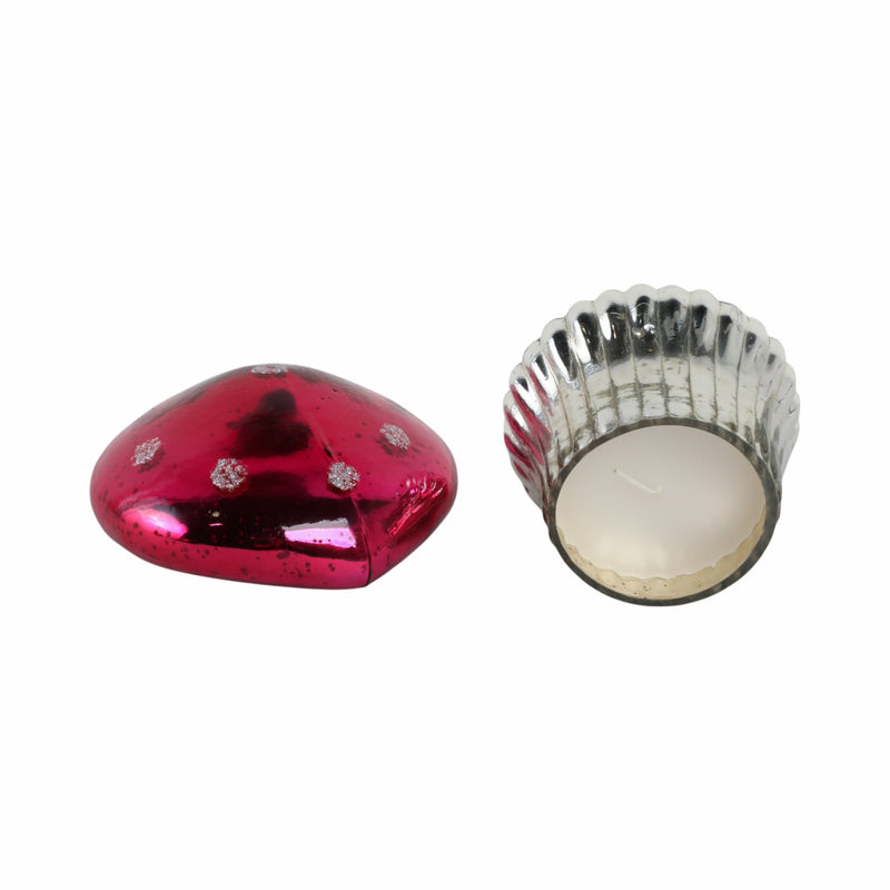 6" 12 Oz Fig & Apricot Mushroom Candle, Pink - Al Rugaib Furniture