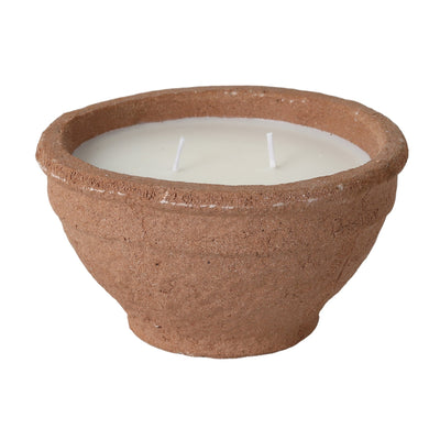 6" 14 Oz Santal & Spruce Bowl Candle, Terracotta - Al Rugaib Furniture