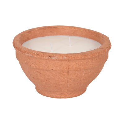 6" 14 Oz Santal & Spruce Bowl Candle, Terracotta - Al Rugaib Furniture