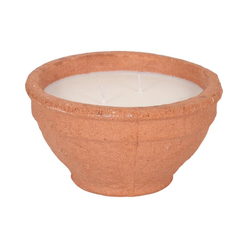 6" 14 Oz Santal & Spruce Bowl Candle, Terracotta - Al Rugaib Furniture