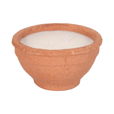 6" 14 Oz Santal & Spruce Bowl Candle, Terracotta - Al Rugaib Furniture