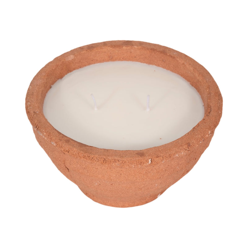 6" 14 Oz Santal & Spruce Bowl Candle, Terracotta - Al Rugaib Furniture