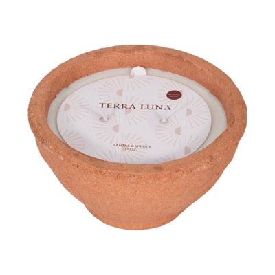 6" 14 Oz Santal & Spruce Bowl Candle, Terracotta - Al Rugaib Furniture
