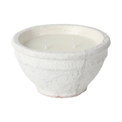 6" 14 Oz Sea Salt & Lemon Bowl Candle, White - Al Rugaib Furniture