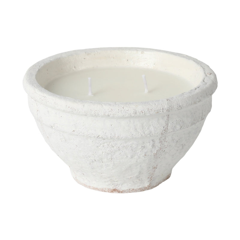 6" 14 Oz Sea Salt & Lemon Bowl Candle, White - Al Rugaib Furniture