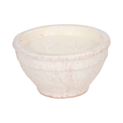6" 14 Oz Sea Salt & Lemon Bowl Candle, White - Al Rugaib Furniture