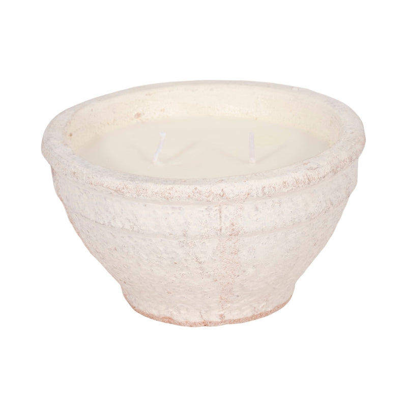 6" 14 Oz Sea Salt & Lemon Bowl Candle, White - Al Rugaib Furniture
