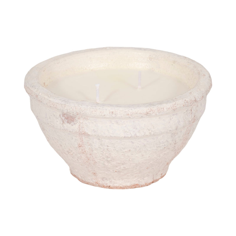 6" 14 Oz Sea Salt & Lemon Bowl Candle, White - Al Rugaib Furniture