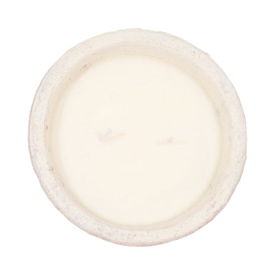 6" 14 Oz Sea Salt & Lemon Bowl Candle, White - Al Rugaib Furniture