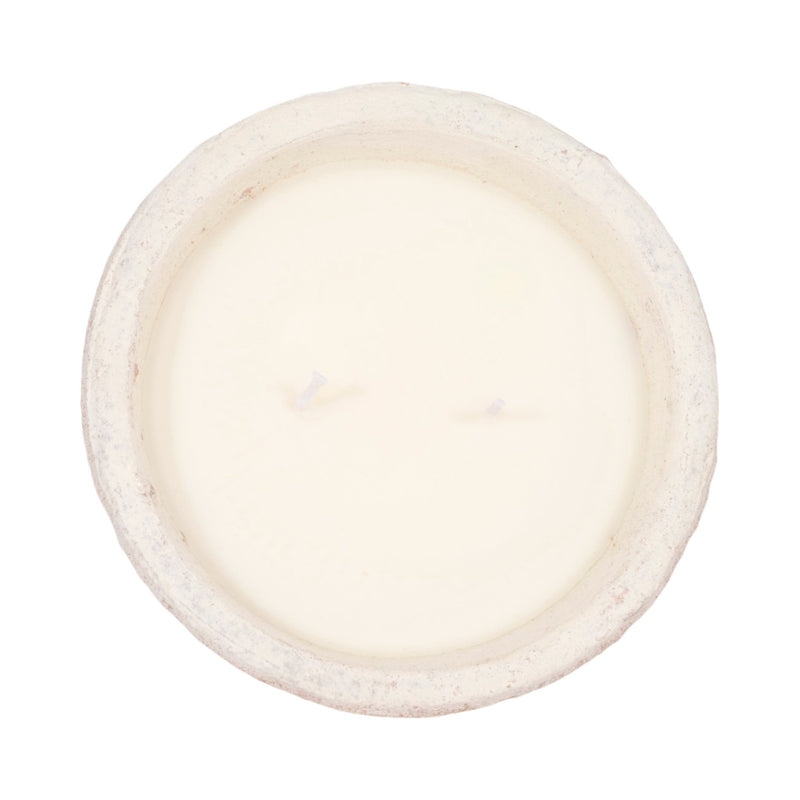 6" 14 Oz Sea Salt & Lemon Bowl Candle, White - Al Rugaib Furniture