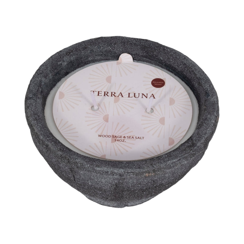 6" 14 Oz Wood Sage & Sea Salt Bowl Candle, Black - Al Rugaib Furniture
