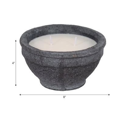 6" 14 Oz Wood Sage & Sea Salt Bowl Candle, Black - Al Rugaib Furniture