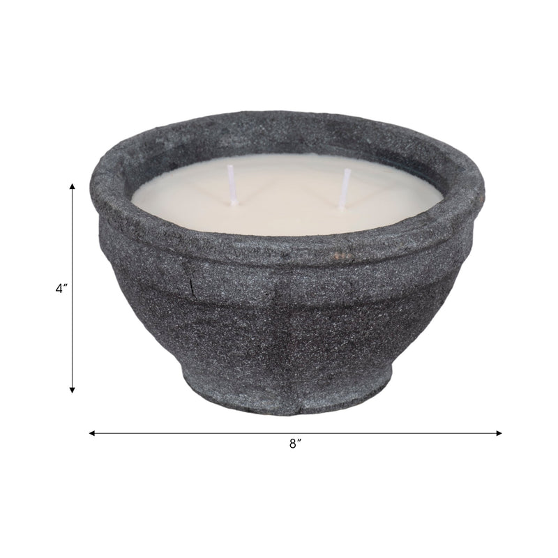 6" 14 Oz Wood Sage & Sea Salt Bowl Candle, Black - Al Rugaib Furniture