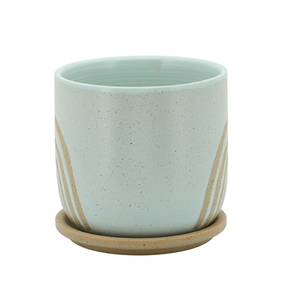 6" ARCH PLANTER W/ SAUCER, MINT - Al Rugaib Furniture
