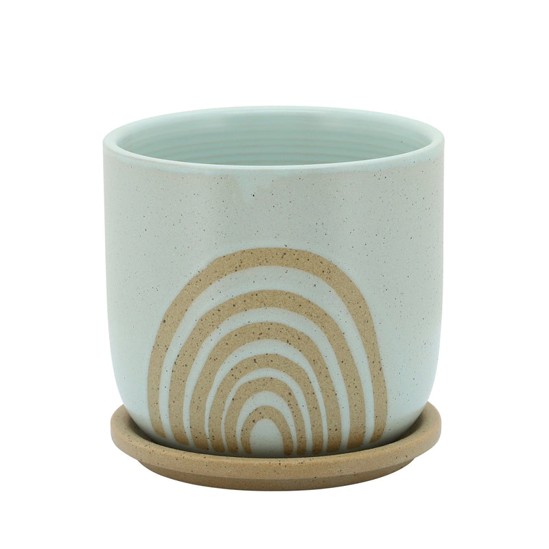 6" ARCH PLANTER W/ SAUCER, MINT - Al Rugaib Furniture