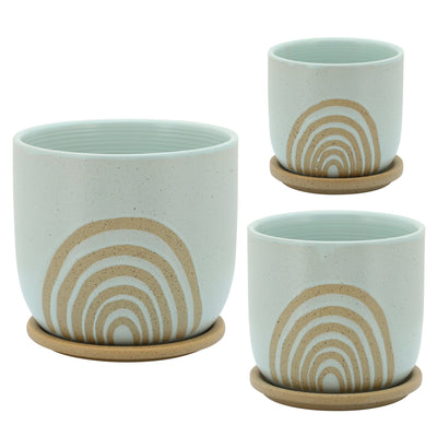 6" ARCH PLANTER W/ SAUCER, MINT - Al Rugaib Furniture