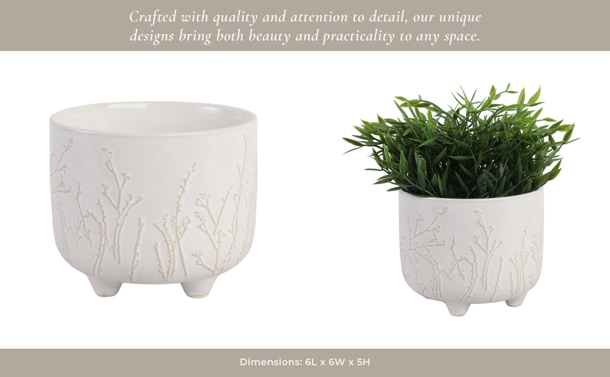 6" BLOOMING BRANCHES PLANTER, IVORY Planter| Sagebrook Home