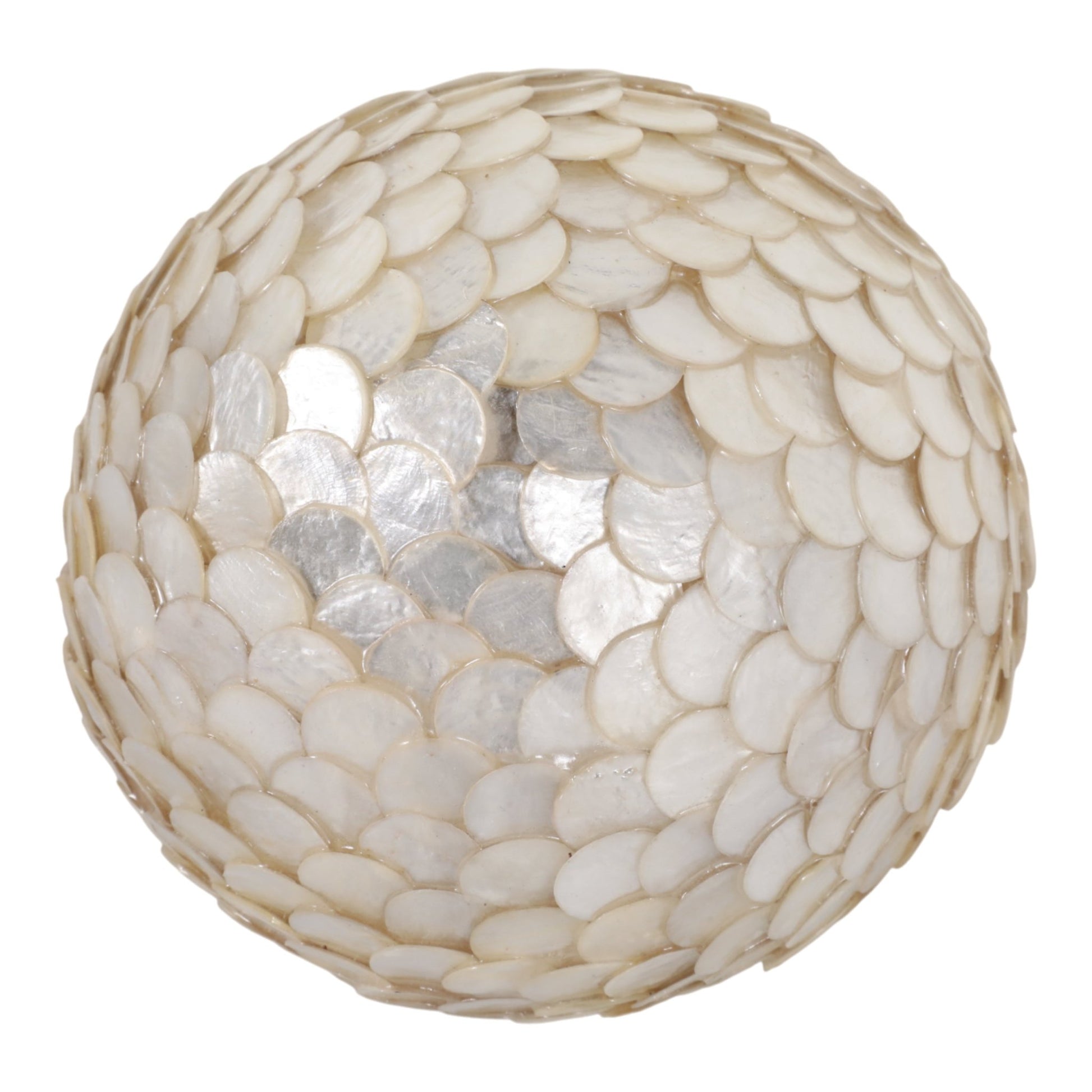 6" Capiz Shell Orb, Ivory Table Decors| Sagebrook Home
