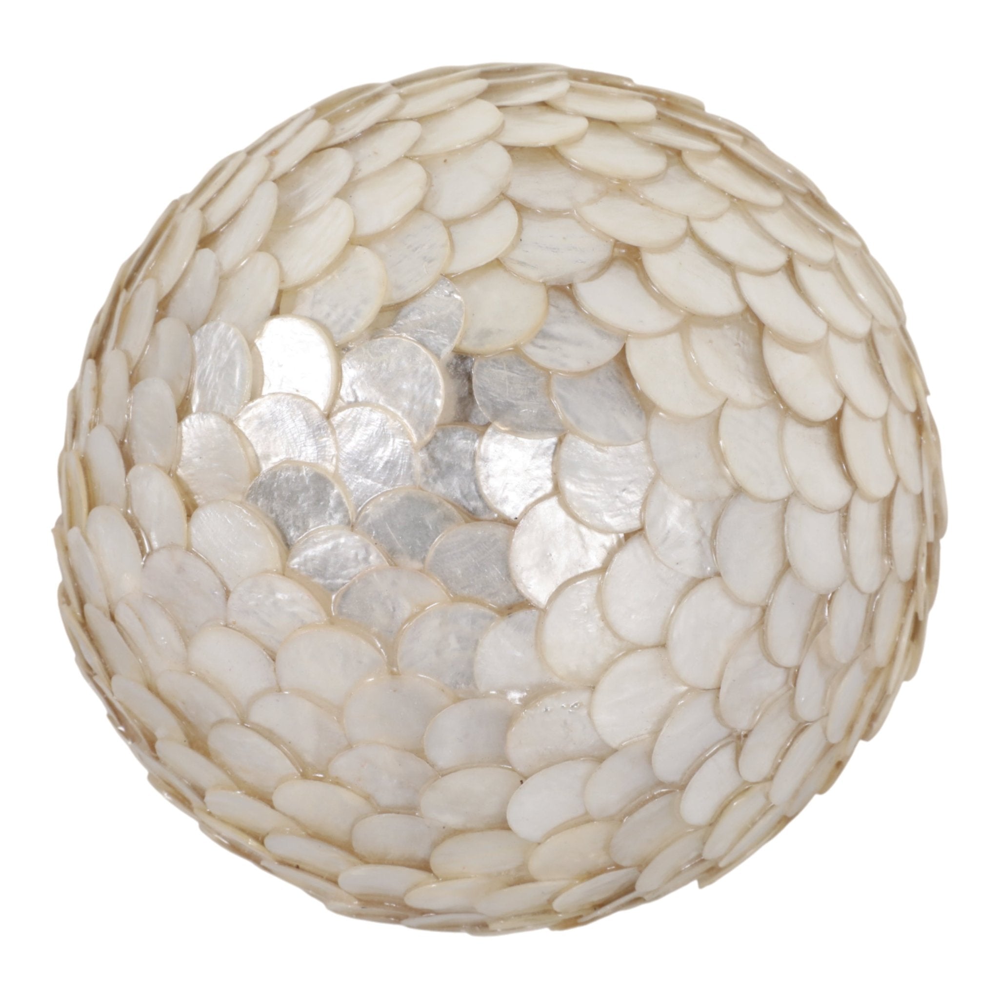 6" Capiz Shell Orb, Ivory Table Decors| Sagebrook Home