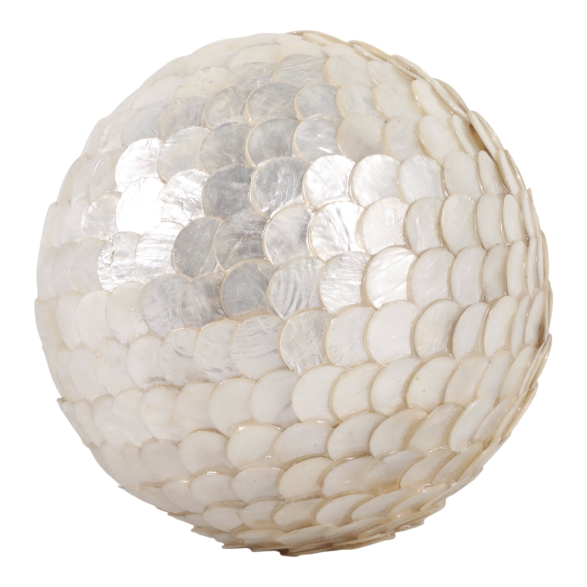 6" Capiz Shell Orb, Ivory Table Decors| Sagebrook Home