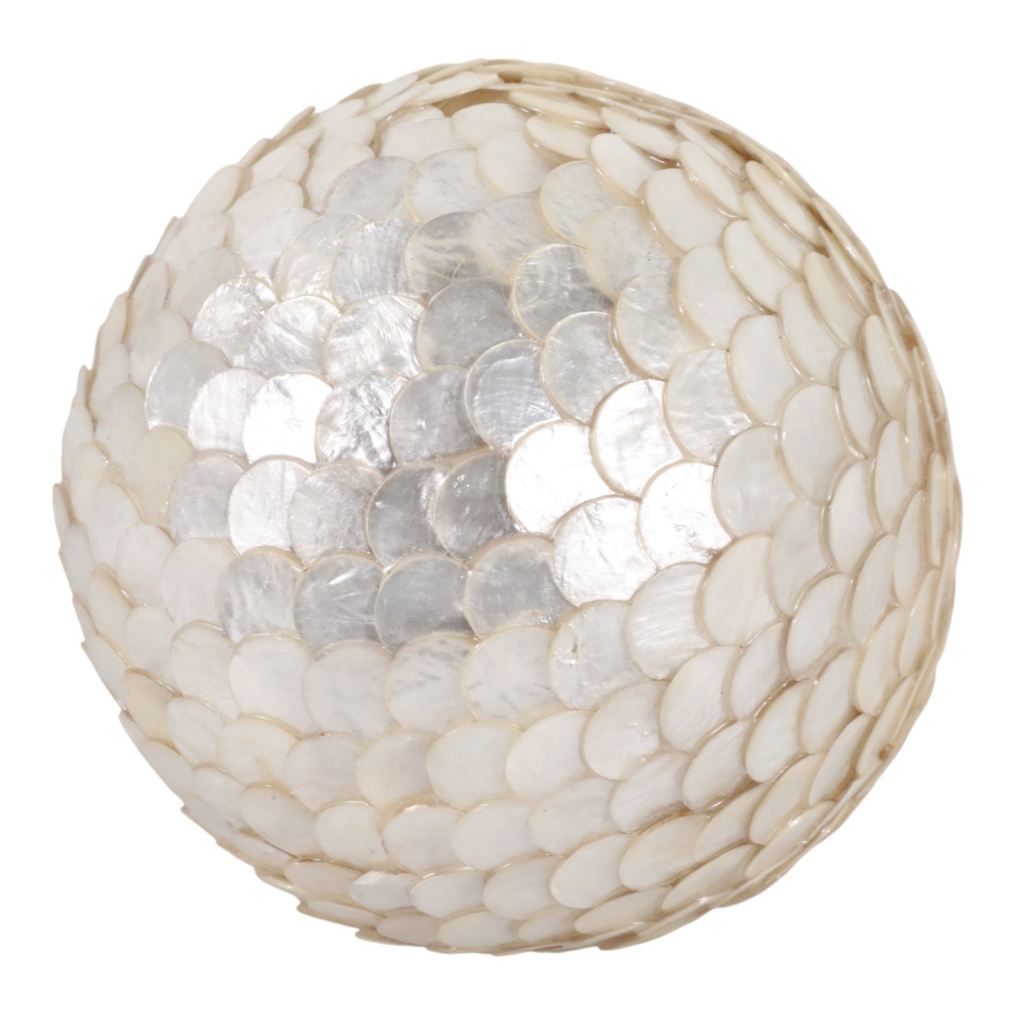 6" Capiz Shell Orb, Ivory Table Decors| Sagebrook Home