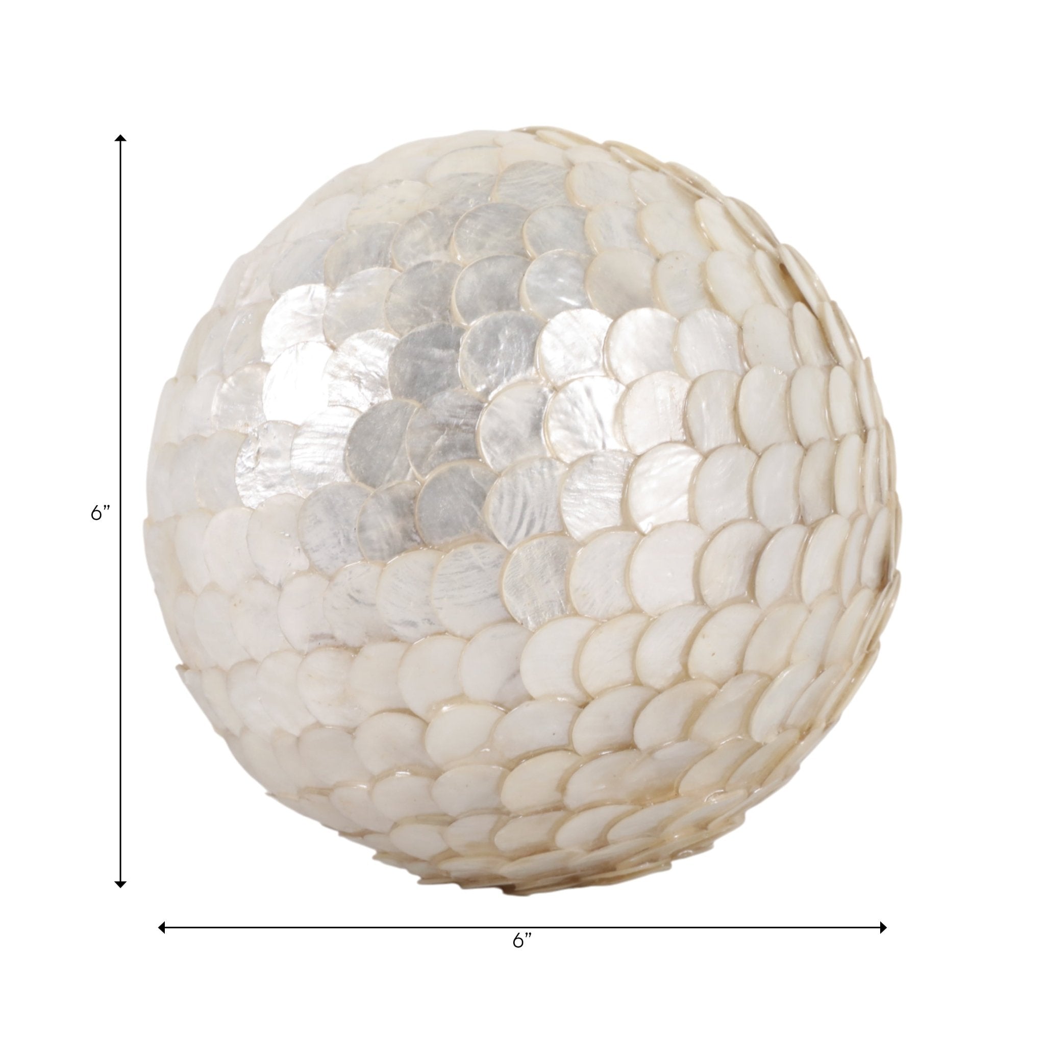 6" Capiz Shell Orb, Ivory Table Decors| Sagebrook Home