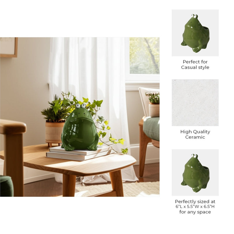 6" Dark Green Frog, Candle - Al Rugaib Furniture