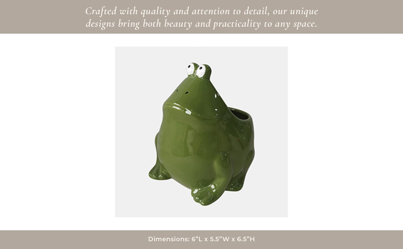 6" Dark Green Frog, Candle - Al Rugaib Furniture
