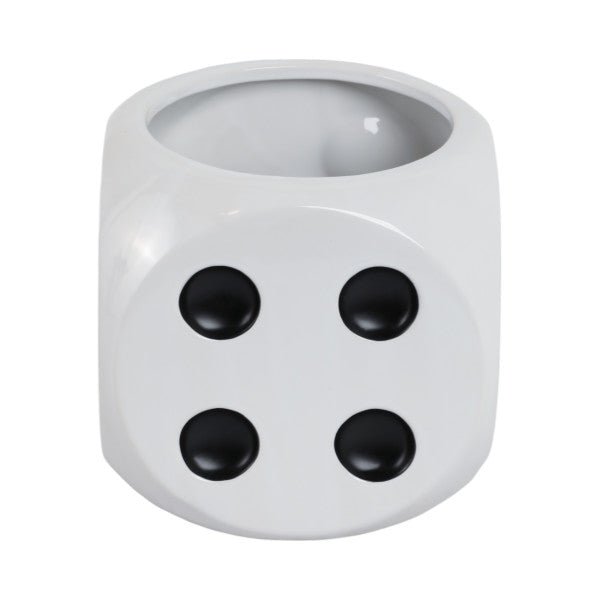 6" Dice Planter, White/black - Al Rugaib Furniture