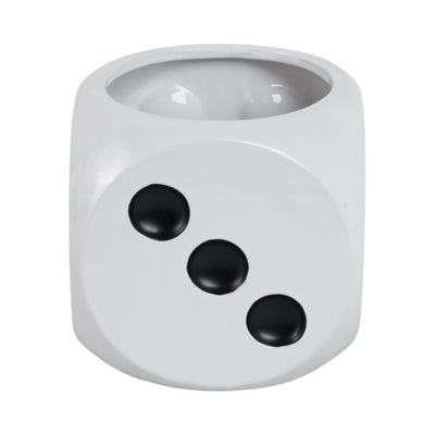 6" Dice Planter, White/black - Al Rugaib Furniture