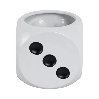 6" Dice Planter, White/black - Al Rugaib Furniture