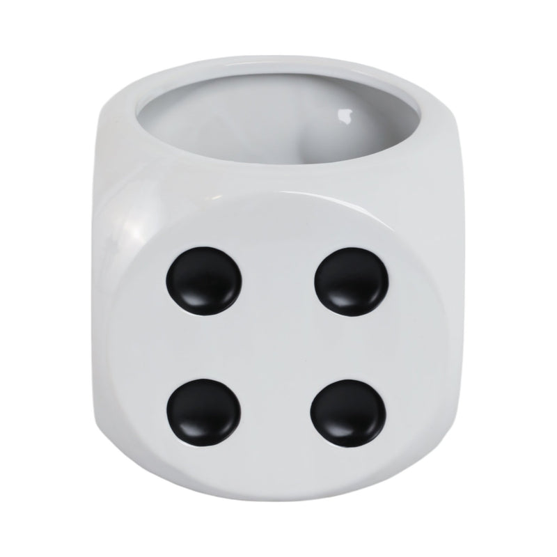 6" Dice Planter, White/black - Al Rugaib Furniture